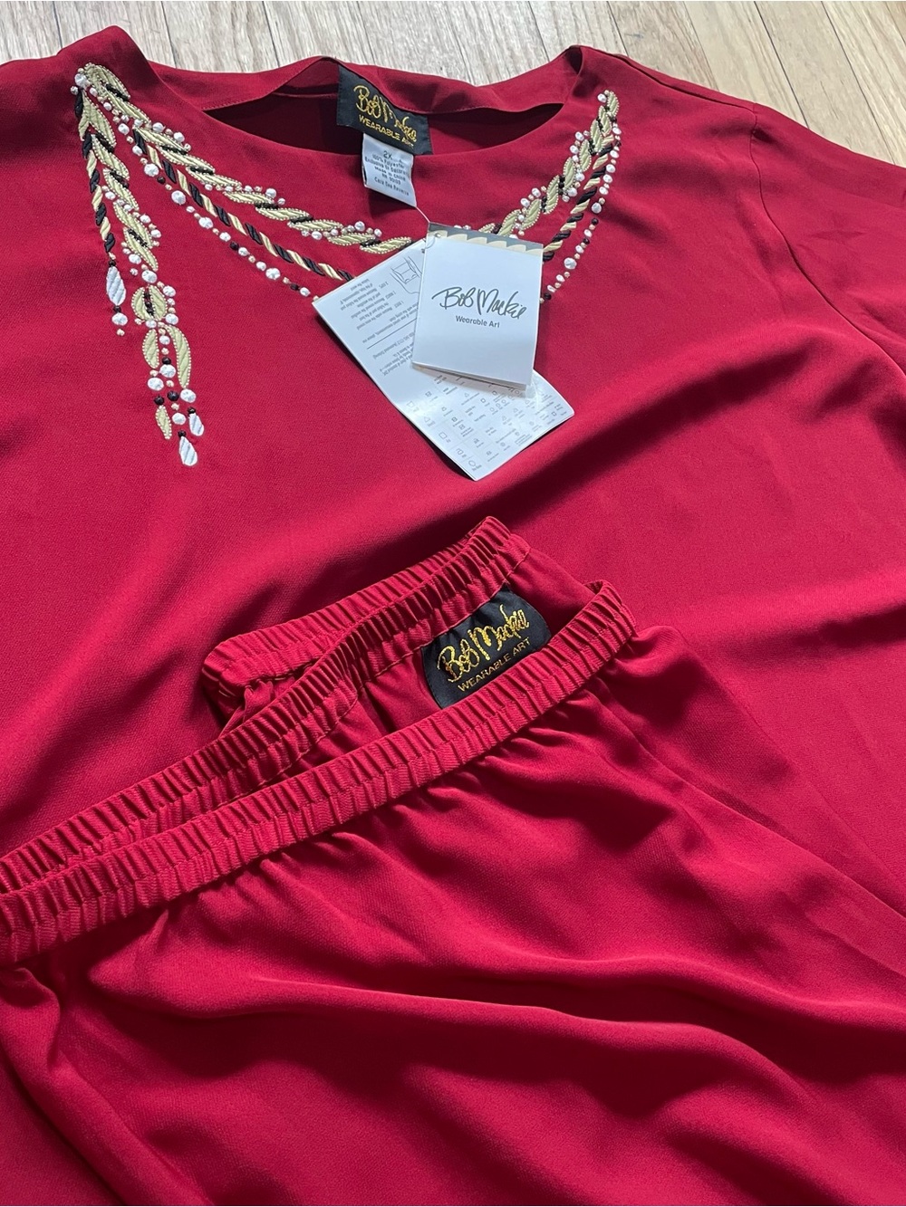 NWT Bob Mackie Red Embellished Women's Set